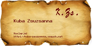 Kuba Zsuzsanna névjegykártya