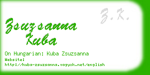 zsuzsanna kuba business card